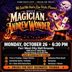 Farr West City Trunk or Treat Tonight — Candy, Magic, Donuts & Hot Cocoa